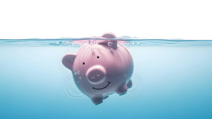 Smiling dugong underwater in clear blue ocean
