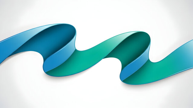 Abstract wave design in shades of blue and green - Powered by Adobe