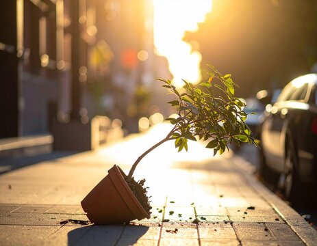 Chute d'un pot de fleurs