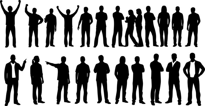 collection of silhouettes of people men and women