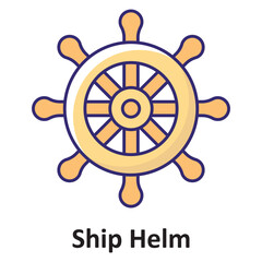 Obraz premium Ship Helm Vector icon which can easily modify or edit