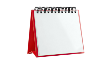 Red Desk Calendar with Blank Pages
