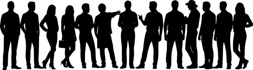 Fototapeta premium collection of silhouettes of people men and women