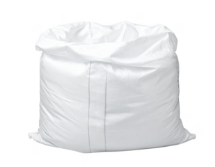 White woven polypropylene sack or bag for flour, sugar, or agricultural products. Isolated on transparent background.