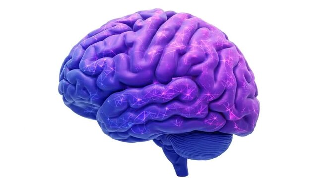 Dynamic brain activity visualization animated neural network mind power intelligence learning science technology AI