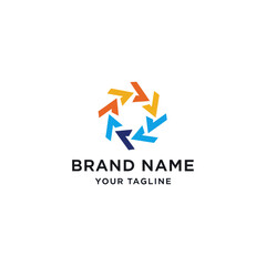 Colorful Arrows Forming Circular Logo Design.