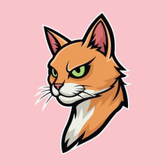 cat mascot logo vector design template full color