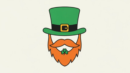 Leprechaun hat and beard illustration a symbol of Irish folklore and St Patricks Day celebration perfect for festive designs