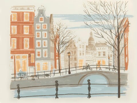 Charming View of Amsterdam Canal