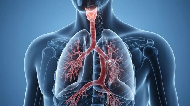 Detailed 3D Human Respiratory System Animation Exploring Lung Anatomy Essential Breathing Oxygen Exchange Medical Health