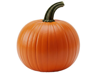 Obraz premium Vibrant orange pumpkin with green stem on transparent background