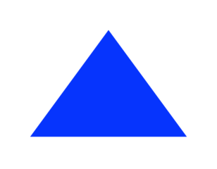 blue triangle isolated on transparent background