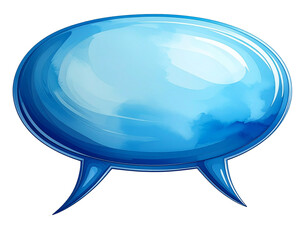 Blue speech bubble isolated on white background