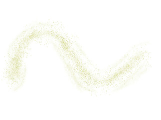 Gold glitter dust overlay isolated on white background