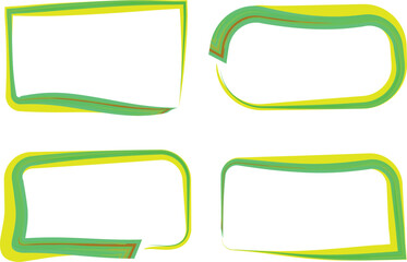 vibrant green yellow creative texture outline abstract banners