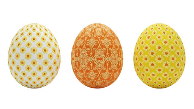 Easter sunday decorative eggs isolated on transparent background - Powered by Adobe