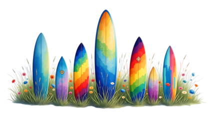 Easter sunday celebration isolated on transparent background with colorful easter eggs