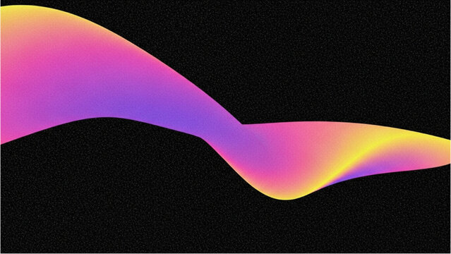 Vibrant wave flowing across a dark landscape viewed from a high vantage point
