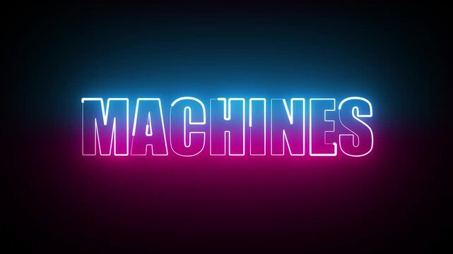 MACHINES TITLE WITH NEON ANIMATION V1