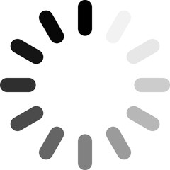 Circular Loading Spinner Icon with Gradient Segments for Web and App Interfaces