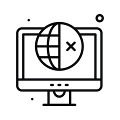 Take a look at this amazing line icon of digital divide, unequal access