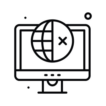 Take a look at this amazing line icon of digital divide, unequal access