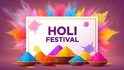 Vibrant happy holi festival celebration with colorful powders and joyful spirit