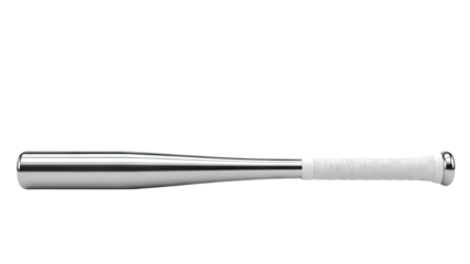 Silver Baseball Bat with White Grip