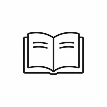 Opened Book Line Icon Vector Graphic