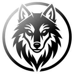 Fototapeta premium Wolf howling emblem logo vector silhouette .Minimalist Wolf Head Silhouette Vector Illustration . Abstract Wolf Profile Silhouette , Modern Predator Wolf Symbol Vector Graphic Design