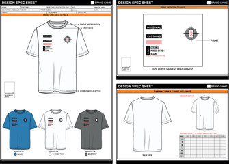 Fototapeta premium ORIGINAL PRINT ON HOODIE FLAT SKETCH FASHION TEMPLATE TECHNICAL ILLUSTRATION