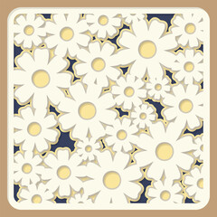 Layered paper cut Flowers. Paper cut out design. Shadow box style. 3D design.	