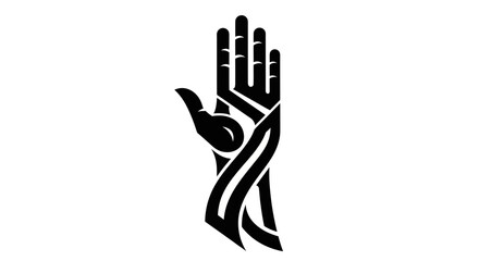 Obraz premium Abstract hand illustration in black and white