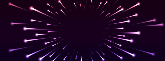 Fototapeta premium Space abstract background with blur motion lights. Science fiction space travel. Speed lines vector illustration