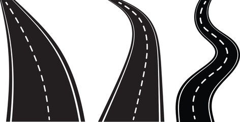 Fototapeta premium Winding roads illustration on white background