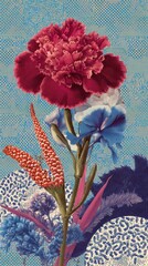 Naklejka premium Sweden flag flower illustration pattern.