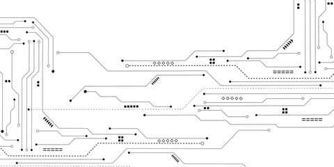 Abstract digital technology futuristic internet network speed connection white and black background. Technology background with crossed lines and dots.
