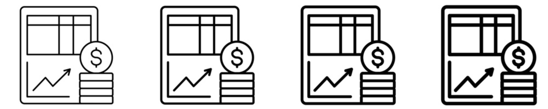 Expense Planning Sheet  Icon Set Different Style Collection
