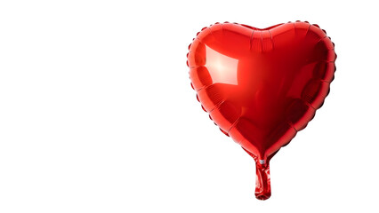 Red heart shaped balloon isolated on transparent background