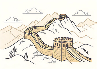 Minimal vector of the Great Wall of China.