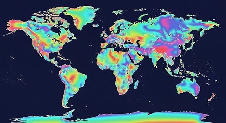 Vibrant heatmap of the world showcasing global data patterns