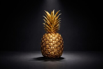 Gilded Pineapple: A Study in Contrast, Luxury, and Tropical Opulence.