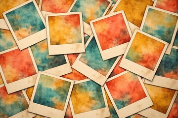 Vintage Polaroid Photographs: A Nostalgic Collection of Watercolor Abstract Imagery