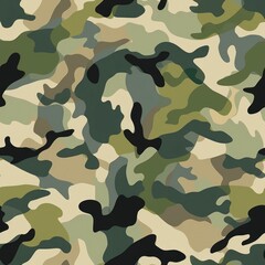Fototapeta premium Military camouflage pattern backgrounds repetition abstract.