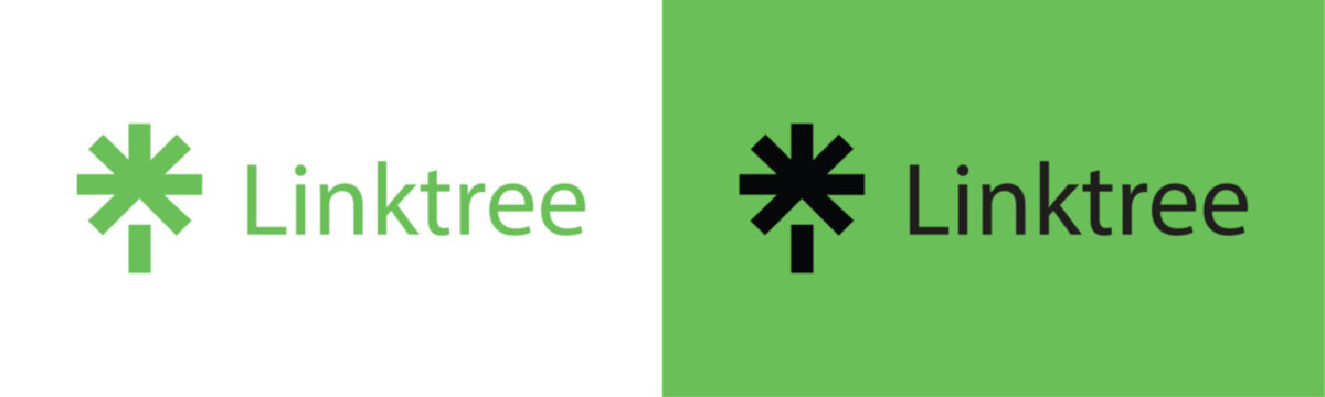 Linktree Logo with Text on Transparent and Green Background, Editorial Use Only