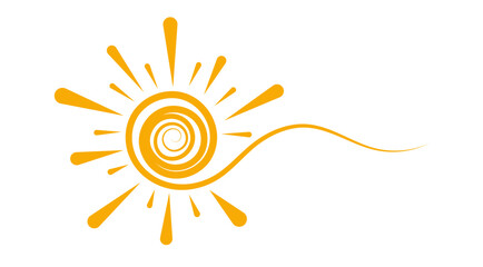 Summer sunshine and warmth concept  Abstract sun logo design