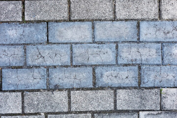 Obraz premium Brick pavement walkway, Top view