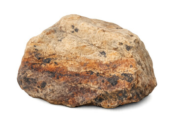 Obraz premium Rock showing natural texture, earthy brown and beige colors, isolated on a transparent background, concept of geology