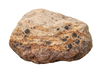Obraz premium Natural rock isolated on a transparent background showing textured surface and geological features