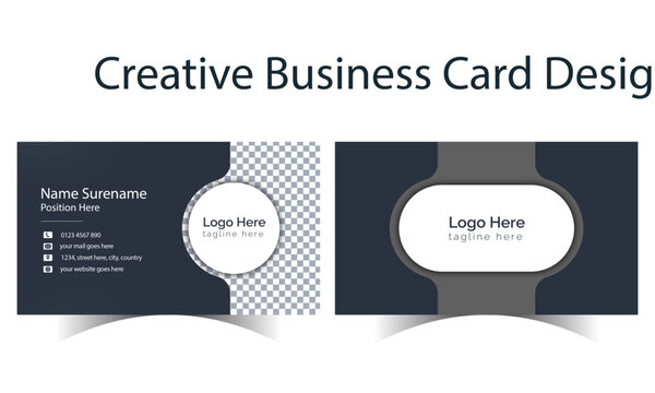 Luxury Modern Business Card Mockup with Gold Accents, Dark Minimal Corporate Design, Rounded Corners, Professional Branding Identity Template